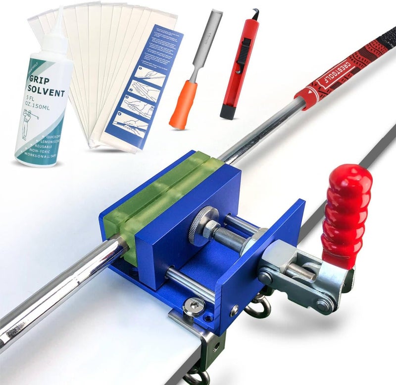 Crestgolf Golf Repair Kit Drill-Free & Drill Installation for Regripping Golf Clubs, Inlcudes 13PCS Grip Tapes, Hook Knife, Solvent, Grip Tape Remover and Aluminum Vise Clamp for Home or Workshop - Image 1